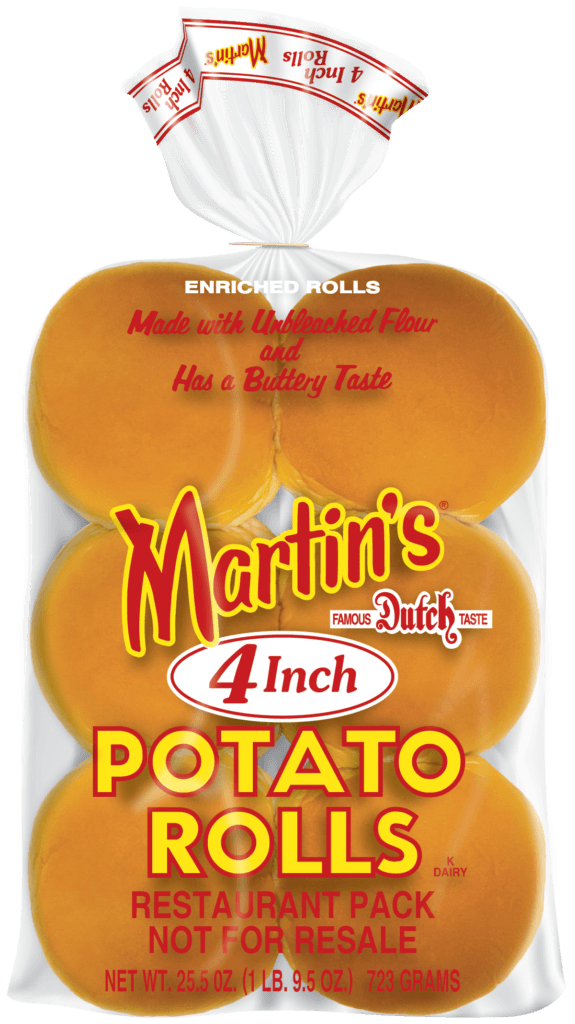 Martins 4 Potato Roll Burger Buns 4x12ea Mia Food Service 9857